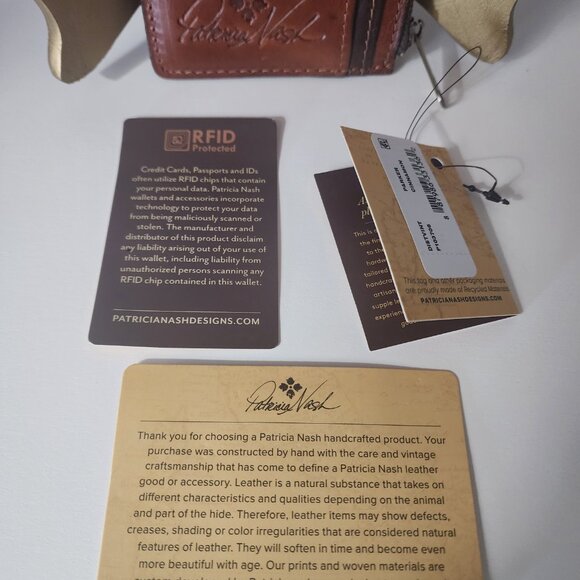 Patricia Nash Parker RFID Protected Wallet NWT Slim & Light Weight Cinnamon - Picture 7 of 12